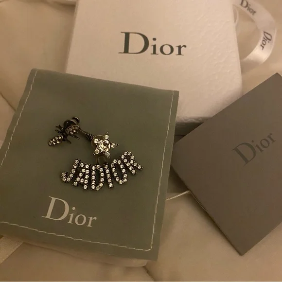 Christian Dior J'adior Logo Bee Earrings New Authentic- Never Worn - Picture 8 of 11